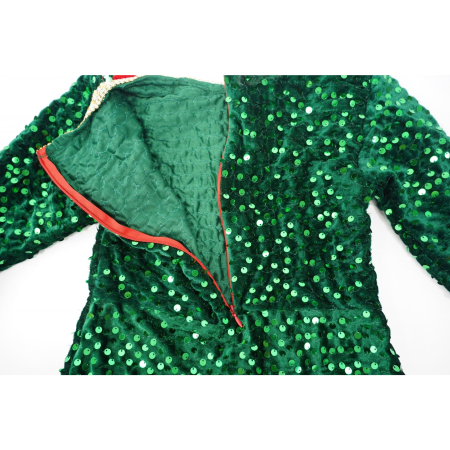 Costum Craciun, Flippy, Spiridus, rosu-verde,  7 - 9 ani, catifea [3]