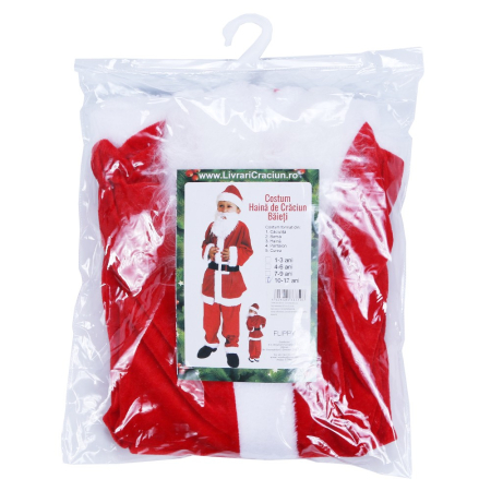 Costum Mos Craciun Flippy® Baiat, 10-12 ani, 5 piese, Catifea [2]