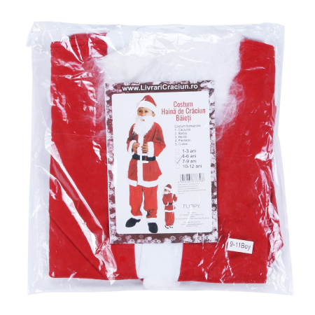 Costum Mos Craciun Flippy® Baiat, 7-9 ani, 5 piese, Polar [2]