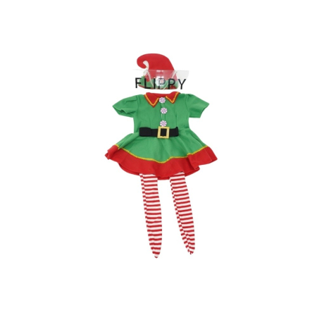 Craciun - Costum Spiridus, Flippy, Fete, 7-9 ani, Verde, Poliester