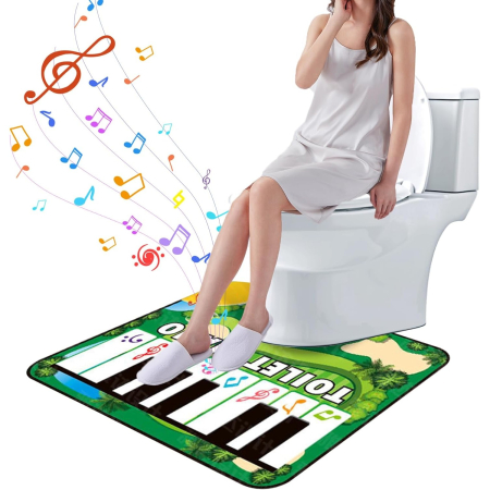 Articole pentru baie - Covoras de Baie , Model Pian Electric, Interactiv, 3 Moduri, +14 Ani, din Panza, cu Baterii, 60 x 48 cm, Verde