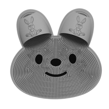 Articole pentru baie - Covoras de Baie , pentru Masaj/Spalat Picioare, din TPE, Antiderapant, 45 x 45 cm, Model Iepuras, Gri