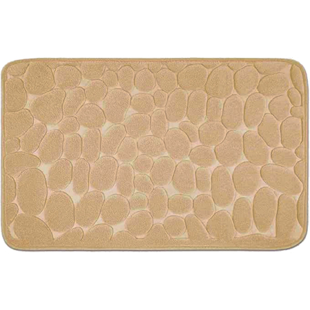 Articole pentru baie - Covoras pentru Baie Antiderapant , Uscare Rapida, Model 3D Piatra, 40x60 cm, Bej