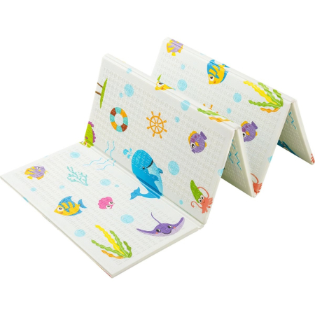 Covoras pentru Copii, Flippy, cu 2 Fete, Model Animale Marine/Exotice, din XPE+PE, Impermeabil, Antiderapant, Protectie Termica, +3 Luni, Pliabil, 150 x 200 x 1.5 cm, Multicolor [6]