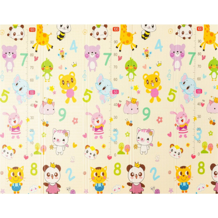 Covoras pentru Copii, Flippy, cu 2 Fete, Model Animale Marine/Exotice, din XPE+PE, Impermeabil, Antiderapant, Protectie Termica, +3 Luni, Pliabil, 180 x 200 x 1.5 cm, Multicolor [2]