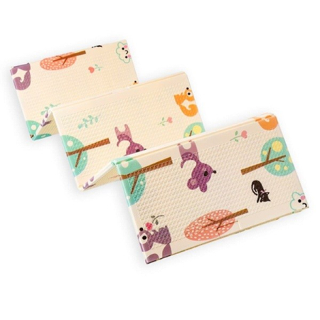 Covoras pentru Copii, Flippy, cu 2 Fete, Model Caprioare/Circ, din XPE+PE, Impermeabil, Antiderapant, Protectie Termica, +3 Luni, Pliabil, 150 x 200 x 1 cm, Multicolor [4]