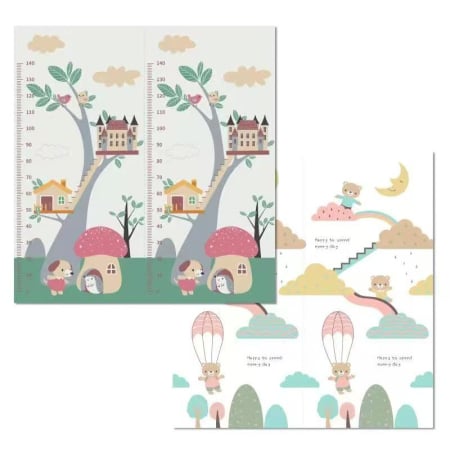 Covorase de joaca - Covoras pentru Copii, Flippy, cu 2 Fete, Model Ursulet/Catelusi, din XPE+PE, Impermeabil, Antiderapant, Protectie Termica, +3 Luni, Pliabil, 150 x 200 x 1.5 cm, Multicolor