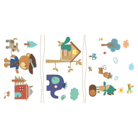 Covoras pentru Copii, Flippy, cu 2 Fete, Model ZOO/Ursulet, din XPE+PE, Impermeabil, Antiderapant, Protectie Termica, +3 Luni, Pliabil, 180 x 200 x 1.5 cm, Multicolor [2]