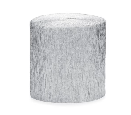 accsesorii decoratiuni - Crep, 5cm/10m, argintiu (1 pachet / 4 buc)