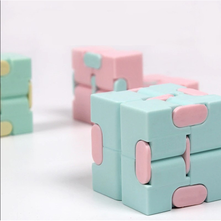 Cub antistres, Fidget Toy, Infinity Magic Cube, Albastru/Roz, 4x4x4 cm [4]