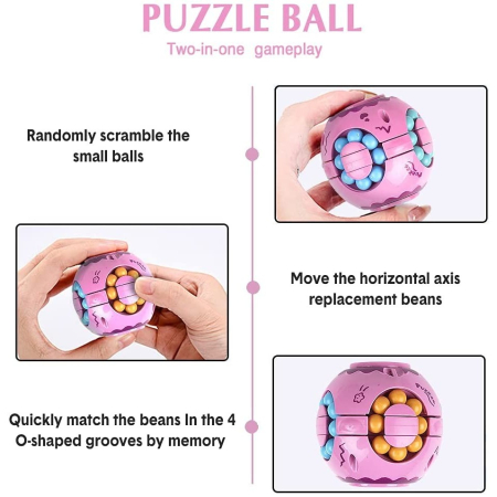 Cub magic interactiv, Magic Bean, jucarie antistres potrivit pentru copii si adulti, Sfera, Albastru [3]