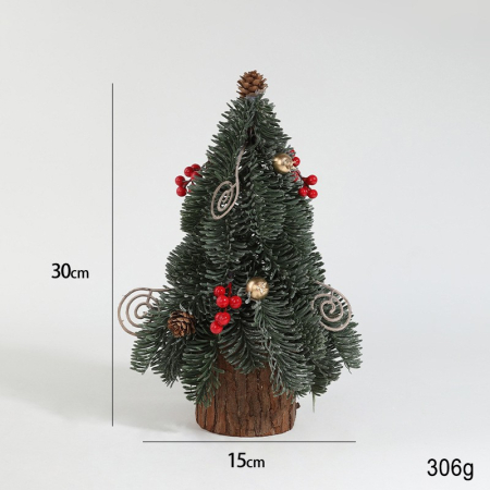 Craciun - Decoratiune Craciun pentru Masa, Flippy, Ornament de Decor Model Brad de Craciun de Dimensiuni Mici, pentru Birou si Interior, din Plastic 30 x 15 x 15 cm, Verde