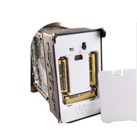 Decoratiune Craciun, Tip Felinar, Figurine Mos Craciun cu Baietel, 3 Moduri, Functie Muzicala, Zapada in Miscare, Functioneaza Cu Baterii ( 3 x AA neincluse), Cablu USB (Inclus), Model Vintage Negru - [3]