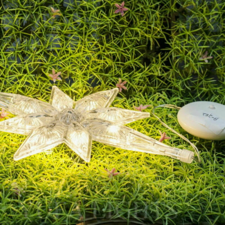 Decoratiune de Craciun Luminoasa in forma de Fulg, cu Ventuza, Alb Cald [2]