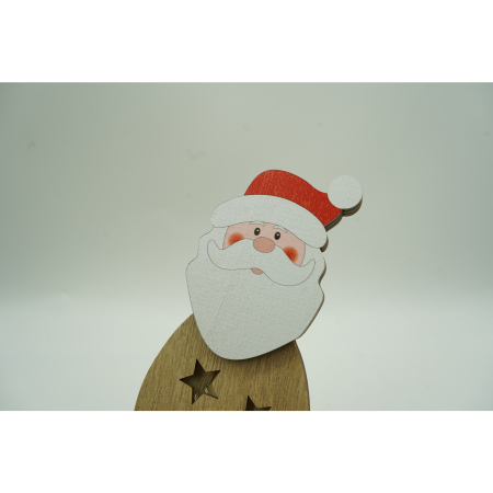 Decoratiune luminoasa, Flippy, Mos Craciun, maro, lungime: 10 cm, latime: 5 cm, inaltime: 19 cm, lemn, interior/exterior [1]