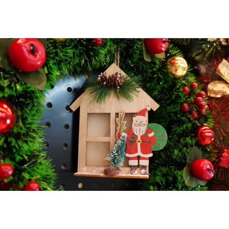 Decoratiune luminoasa, Flippy, Mos Craciun, maro, lungime: 13 cm, latime: 5 cm, inaltime: 17 cm, lemn, interior/exterior [1]