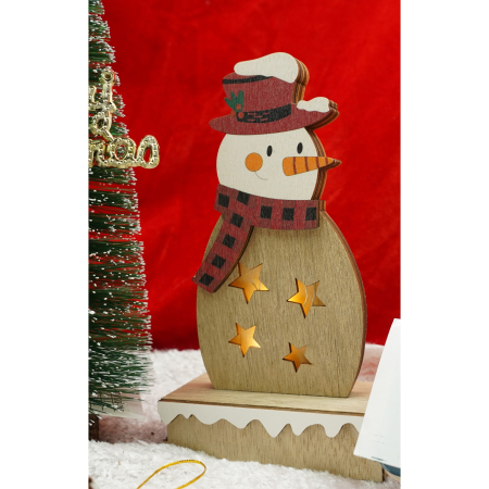 Decoratiuni Luminoase - Decoratiune luminoasa, Flippy, Om de zapada, maro, lungime: 10 cm, latime: 5 cm, inaltime: 19 cm, lemn, interior/exterior