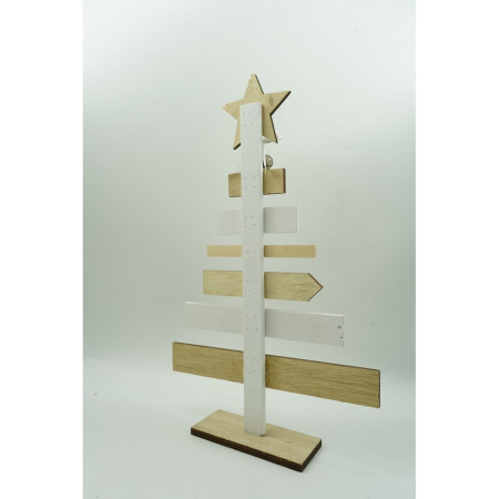 Decoratiune masa decorata, Mesaje Craciun, Crem-Alb, din Lemn, 22.5 cm x 36 cm, Interior, Flippy [8]