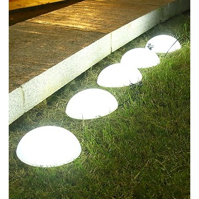 Lampi solare - Decoratiune pentru gradina, lampi solare in forma de ciuperca, 5 ciuperci, alb rece