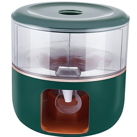 Bucatarie - Dozator de apa Flippy, 3 compartimente rotative, capacitate mare de 6l, verde