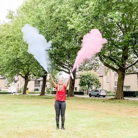 Extinctor cu pudra colorata albastra Gender Reveal [2]