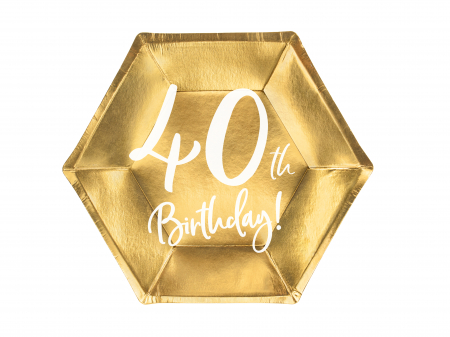 Farfurii - Farfurii aurii "40'th Birthday" - 20CM Set 6 BUC