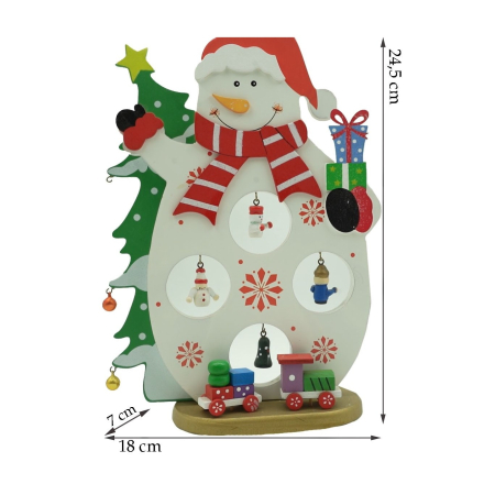 Figurina decorata de Craciun, Om de zapada, Alb, din Lemn, 18 cm x 24.5 cm, Interior, Flippy [4]