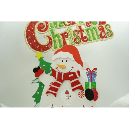 Figurina decorata de Craciun, Om de zapada, Alb, din Lemn, 18 cm x 24.5 cm, Interior, Flippy [6]