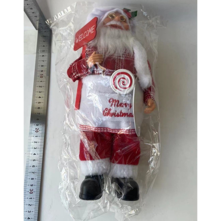 Figurina Decorativa Craciun, Flippy, Mos Craciun Bucatar, 30 x 17 x 10 cm, Material Plastic+Textil, Interior/Exterior, Rosu/Alb [4]