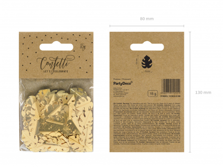 Confetti - Frunze de confetti metalic, auriu, 15g