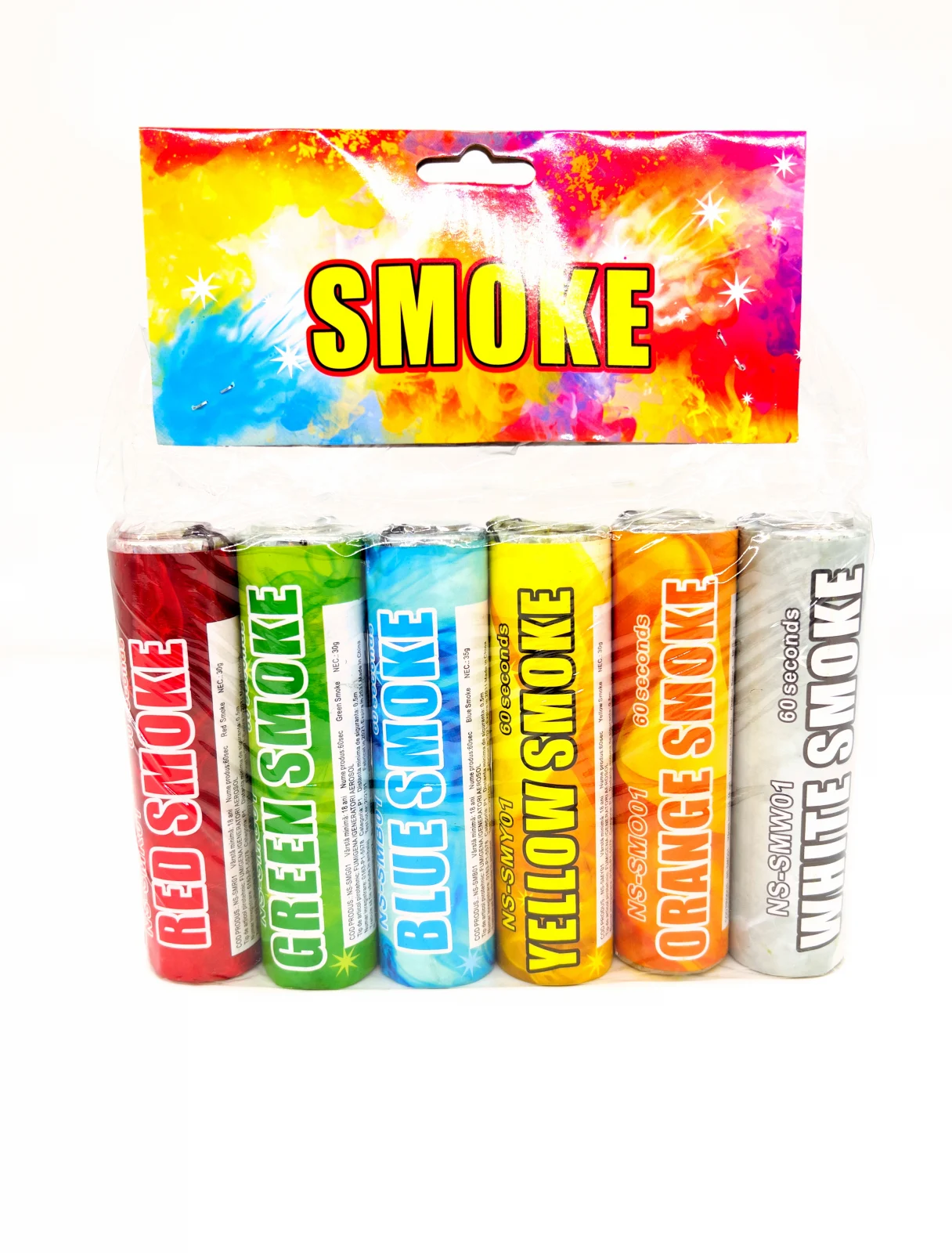 FUMIGENE COLORATE - Fumigene colorate cu inel - 60 sec - set 6 buc