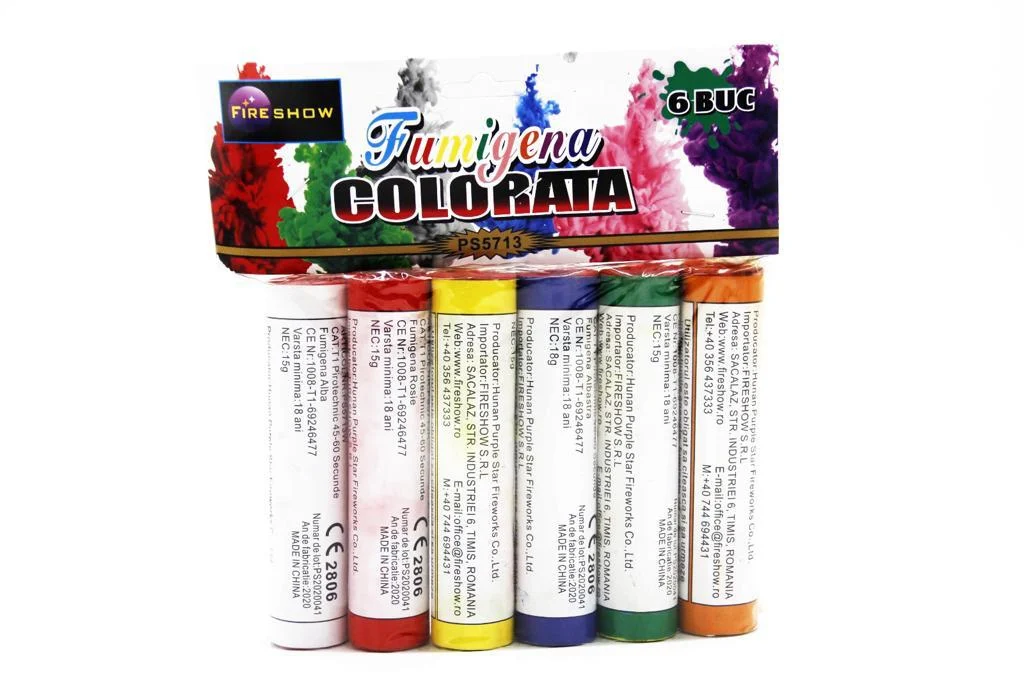 FUMIGENE COLORATE - Fumigene colorate cu fitil - set 6 buc