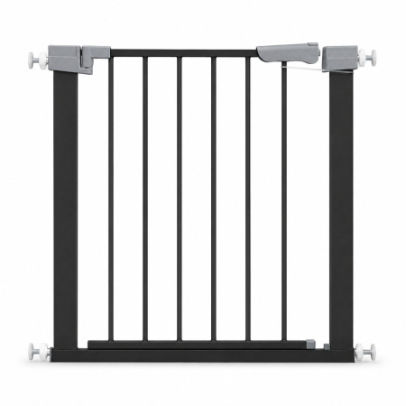 Articole Diverse copii - Gard de Siguranta cu Poarta pentru Copii, Flippy, Latime 72 cm, Inaltime 76 cm, Teava din Fier Vopsit, Elemente PP, Negru