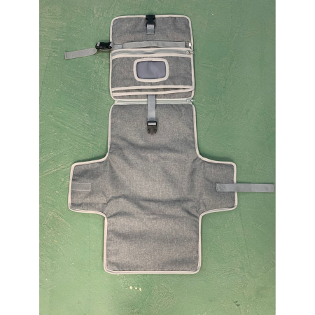 Geanta Multifunctionala, Flippy, Tip Aleza de Schimbat Scutece, Impermeabila, din Panza Oxford, cu Buzunare, Usor de Agatat, 30 x 20 cm, Gri [1]
