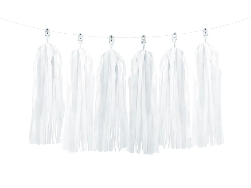 Articole Diverse - Ghirlandă cu franjuri, albă