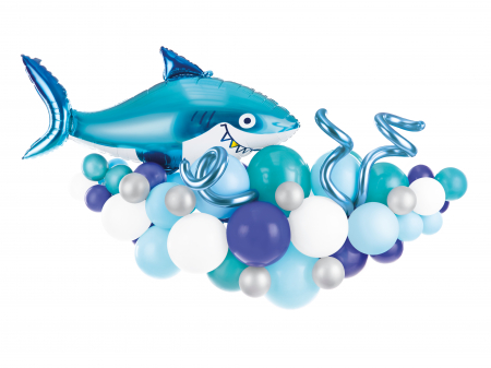 Petreceri Aniversare - Balloon garland - Shark, blue, 150x95cm