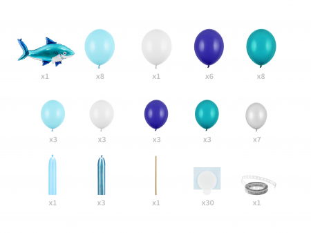 Balloon garland - Shark, blue, 150x95cm [1]