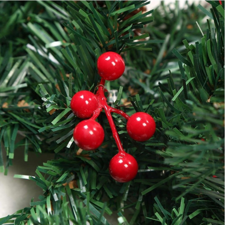 Ghirlanda de Craciun, cu merisoare si conuri, din brad artificial, 210 cm, verde [2]