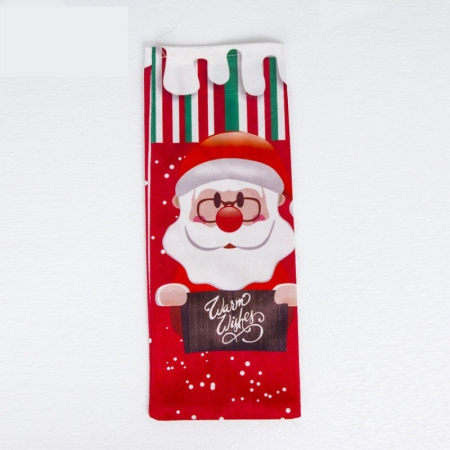 Husa Craciun pentru sticla de vin Flippy, tema Mos Craciun, material textil, 34 cm, multicolor [6]