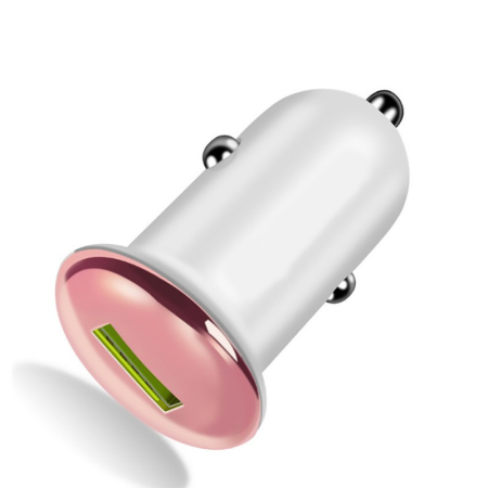 Incarcator Auto, Flippy, Incarcare Rapida QC3.0, USB, din ABS, Roz [1]