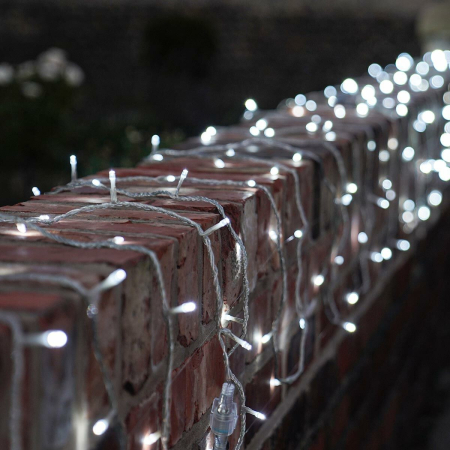 Instalatie de Craciun cu Baterii Tip Liniar, 2 jocuri de lumini, Fir Transparent 3 m 30 LED -uri, Alb Rece [7]