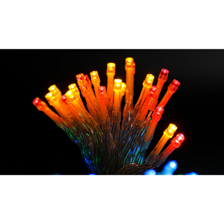 Instalatie de Craciun cu Baterii Tip Liniar, 2 jocuri de lumini, Fir Transparent 5 m 50 LED -uri, Multicolor [8]