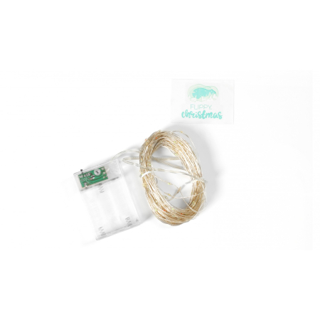 Instalatie de Craciun, Liniara, 20 m, Baterii, 200 LED-uri, Multicolor, 2 Jocuri de Lumini, Fir Cupru, Interior/Exterior, Flippy [7]