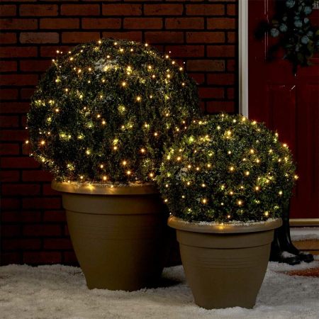 Instalatii Craciun 220V - Instalatie de Craciun liniara Yoto, 24 m, din care 1 m cablu priza 220V, 300 LED, 8 jocuri de lumini, controler, fir negru, alb cald