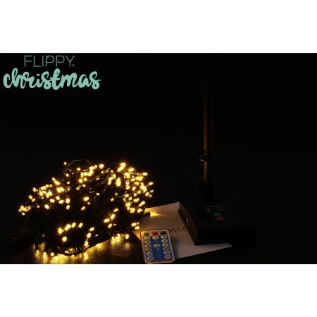 Instalatie luminoasa de Craciun cu LED, 300 LED-uri, 32 metri lungime, 8 programe, interior/exterior, incarcare solara, alb cald, Flippy [3]