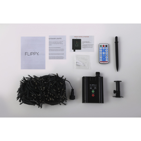 Instalatie luminoasa de Craciun cu LED, 300 LED-uri, 32 metri lungime, 8 programe, interior/exterior, incarcare solara, alb cald, Flippy [1]