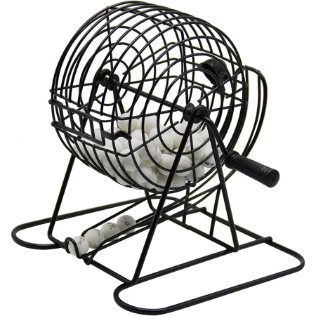 Joc Bingo Flippy, din metal, 75 bile albe, portabil, 21 x 21 cm, negru [2]