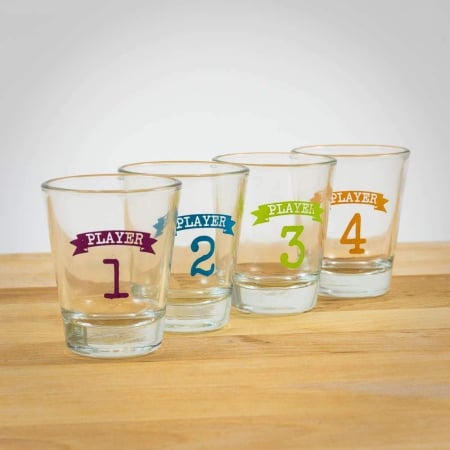 Joc de baut, Buzz Wire, Flippy, pentru Petreceri, Distractie, Pahare de Shot din Sticla Incluse, 4 Jucatori, Multicolor [4]