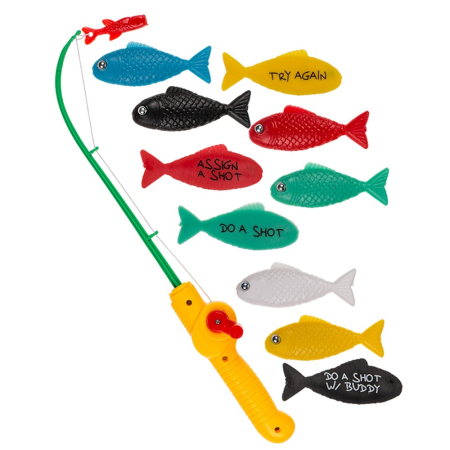 Joc de baut, La pescuit, Flippy, arunca undita si prinde provocarea, pahare de shot din sticla, pentru petreceri, distractiv,  31 x 15 x 5 cm, multicolor [3]
