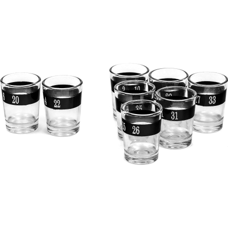 Joc de Baut Ruleta cu Pahare de Shot Flippy, 30 cm, Rosu/Negru [3]